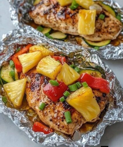 Teriyaki Pineapple Chicken Foil Packets Recipe
