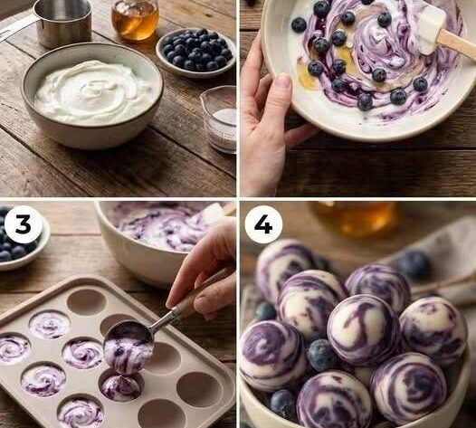 Frozen Blueberry Greek Yogurt Clusters